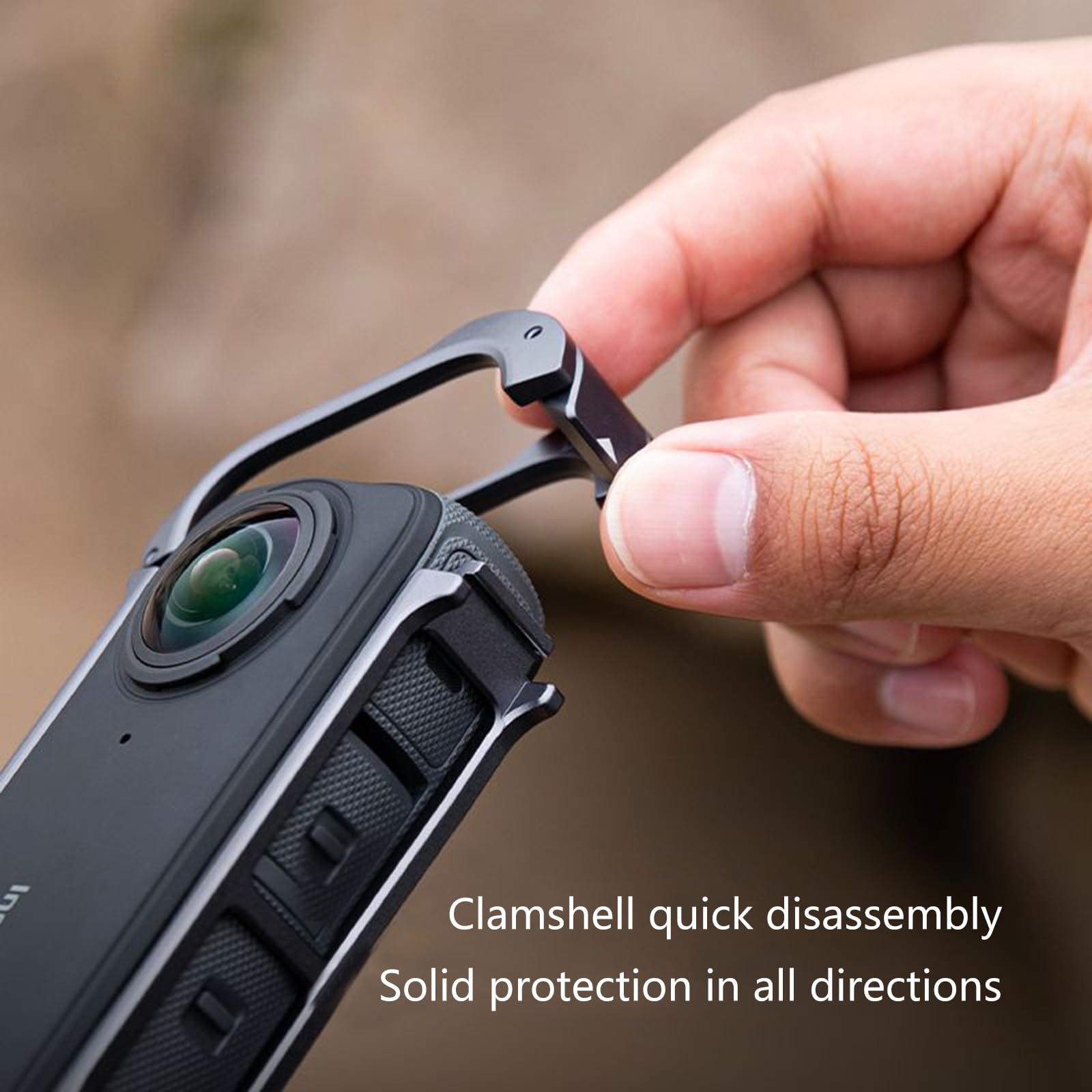 Marco de metal para cámara, funda protectora para cámara de acción de 360 grados con acción de cubierta de lente