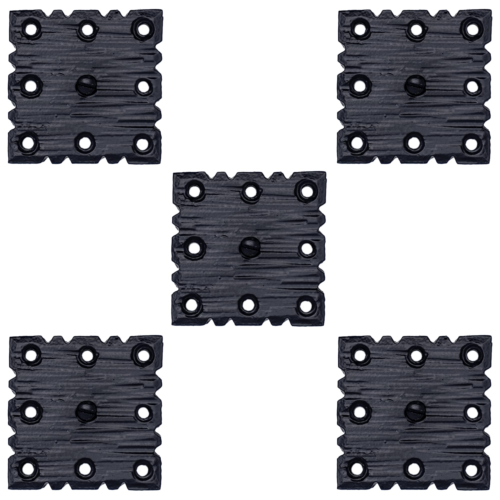 5 Pack 2 Inch Large Square Clavos Decorative Nails – Black – Rustic Square Head Fasteners for Farmhouse Shutter, Faux Wood Beams, Barn Door, Shutters, and Gates – Ornamental Wood Accent