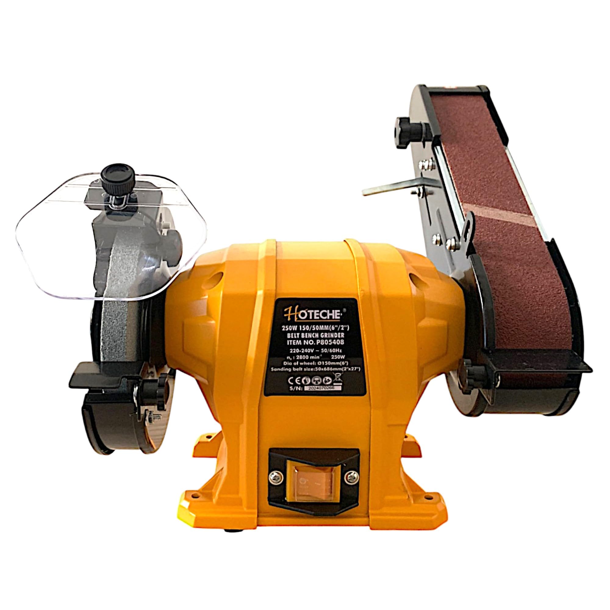 Smerigliatrice Mola Levigatrice a Nastro da Banco Combinata 250W 2800RPM Natro + Disco Abrasivo Ø150 mm Ideale per falegnameria, officine, bricolage e modellismo