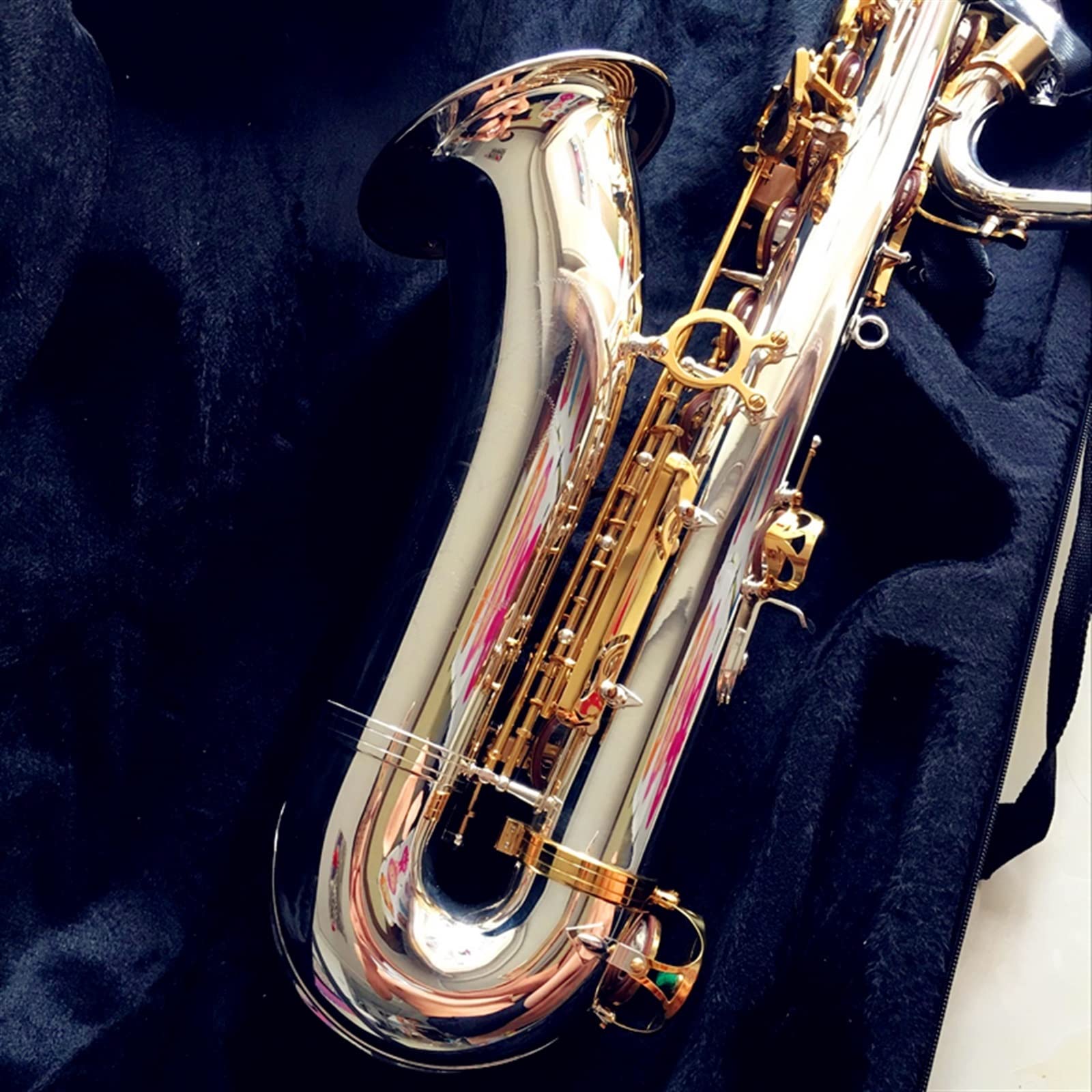 Saxofón Profesional Saxofón Tenor BB Sax Instrumento De Viento Plata Y Oro Superficie Sax Saxofón Tenor Instrumentos Musicales