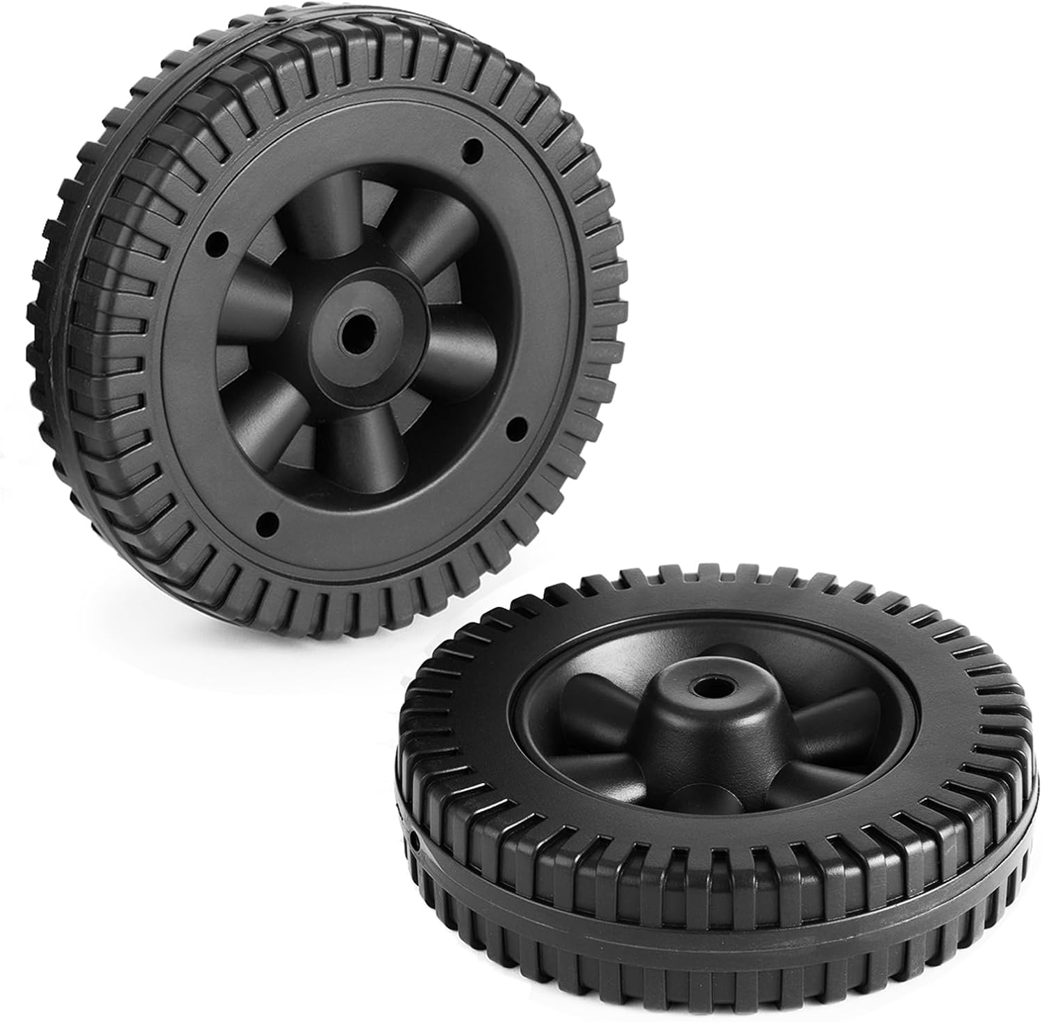 G206-0025-W1 Grill Wheels Replacement Parts for Charbroil Wheel Kit 463722403 463720115 463720114 463722715 Kenmore BBQ Wheels 415.15476 Thermos 461611514 6 Inch 4156956 Plastic Black Blow Molded 2PCS