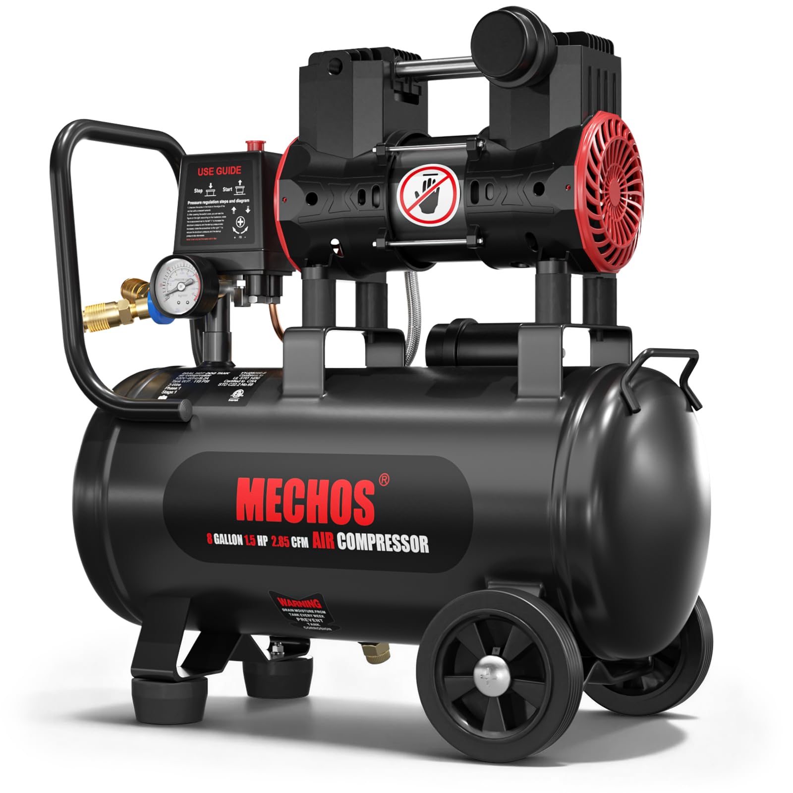 Amazon.com: Portable Air Compressor with 8 Gallon Steel Tank, 1.5
