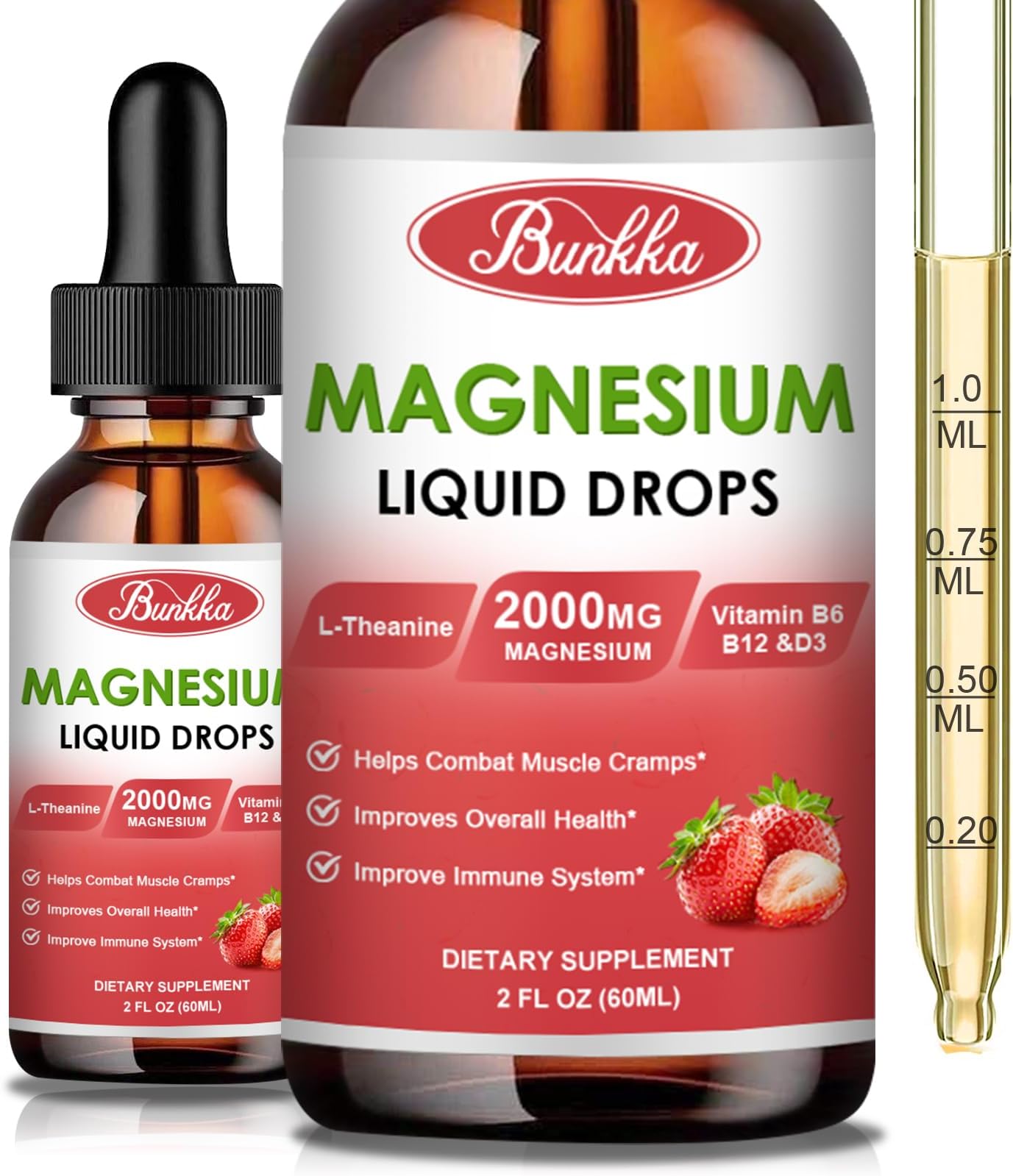 (2 Pack) Magnesium drops - Strawberry Favor