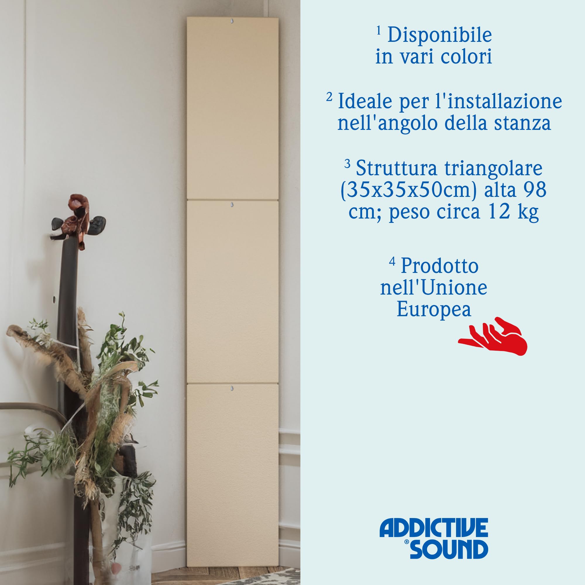 Panneau Acoustique Piège à Basses Triangular 100cm - Absorption Sonore Pour Studio Ou Maison