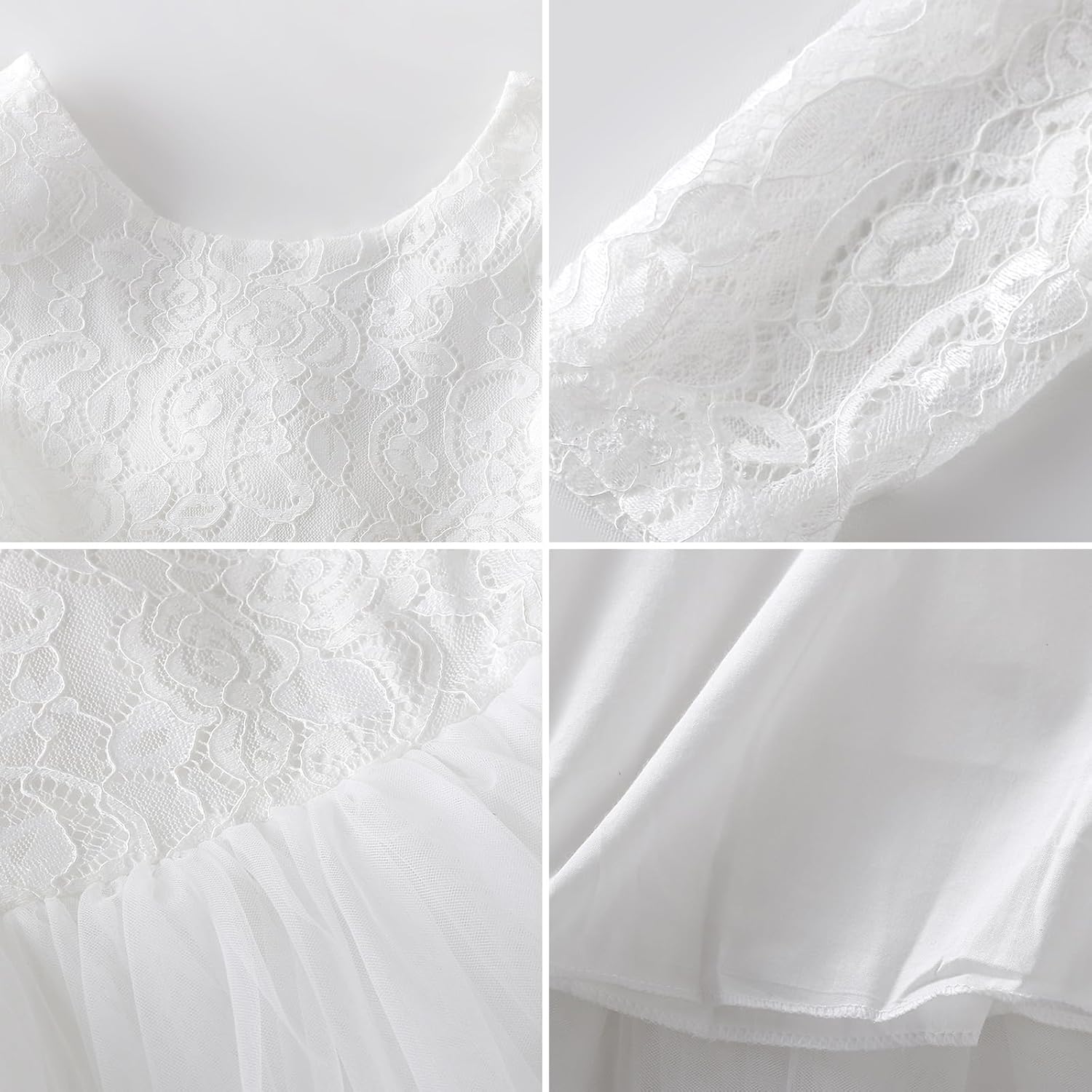 Tutu.kk Toddler Girls Tutu Dress Lace Bow Tie-Back Straight Tulle Long Sleeve Flower Girl Dresses for Party - Image 5