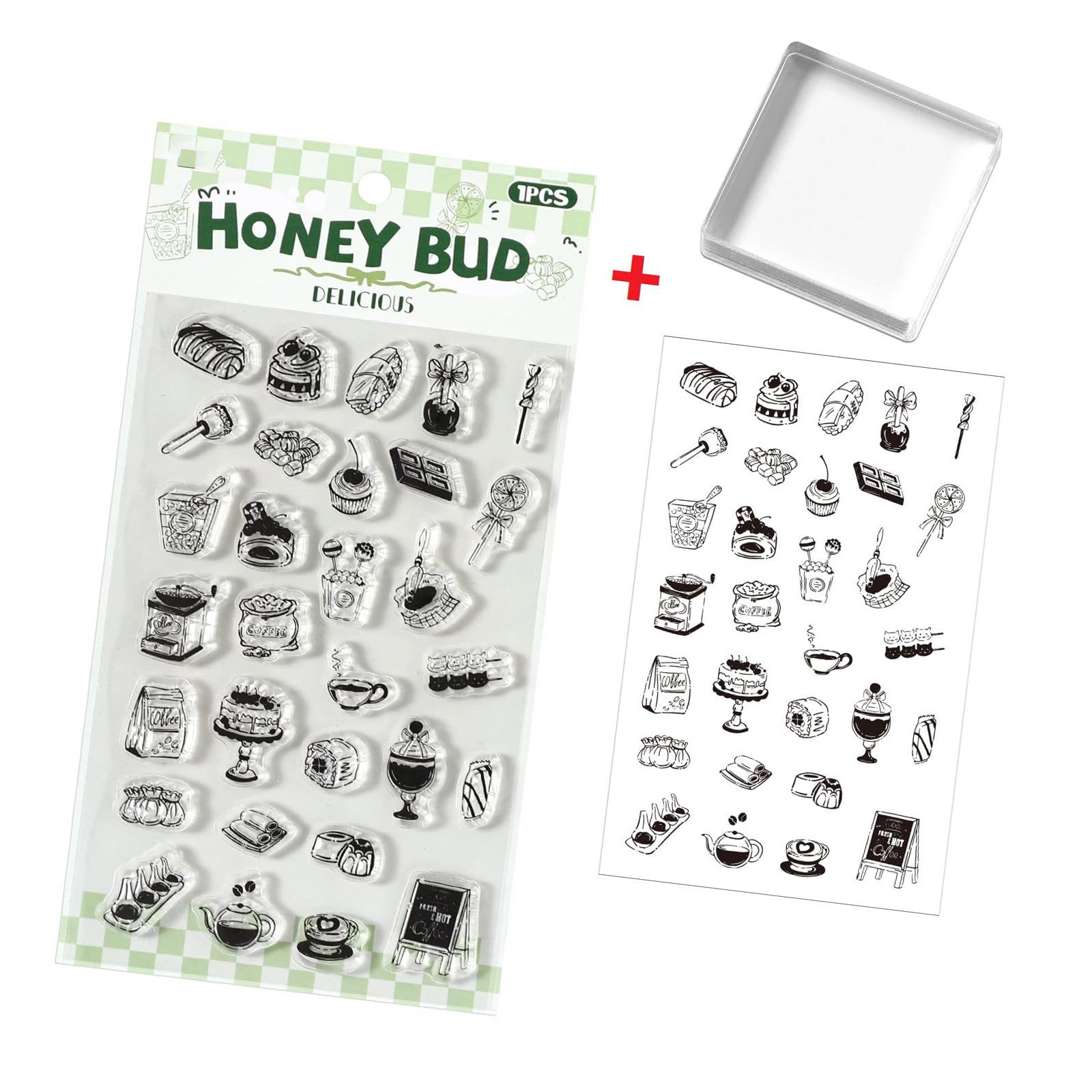 Clear Silicone Rubber Stamper with Ergonomic Acrylic Handle for Scrapbooking Journaling Card Making Diary Decoration Planner Accessories