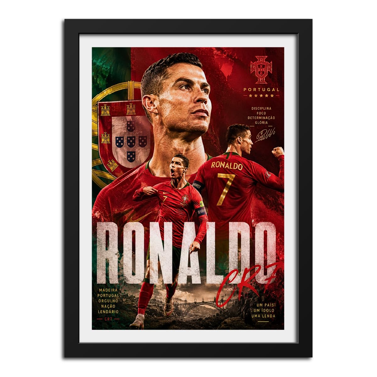 inspire TA Cristiano Ronaldo Football World Cup 2026 Poster Framed Laminated Poster Wall Hanging Wooden Photo Frames 12 X 9 Inches-image-29