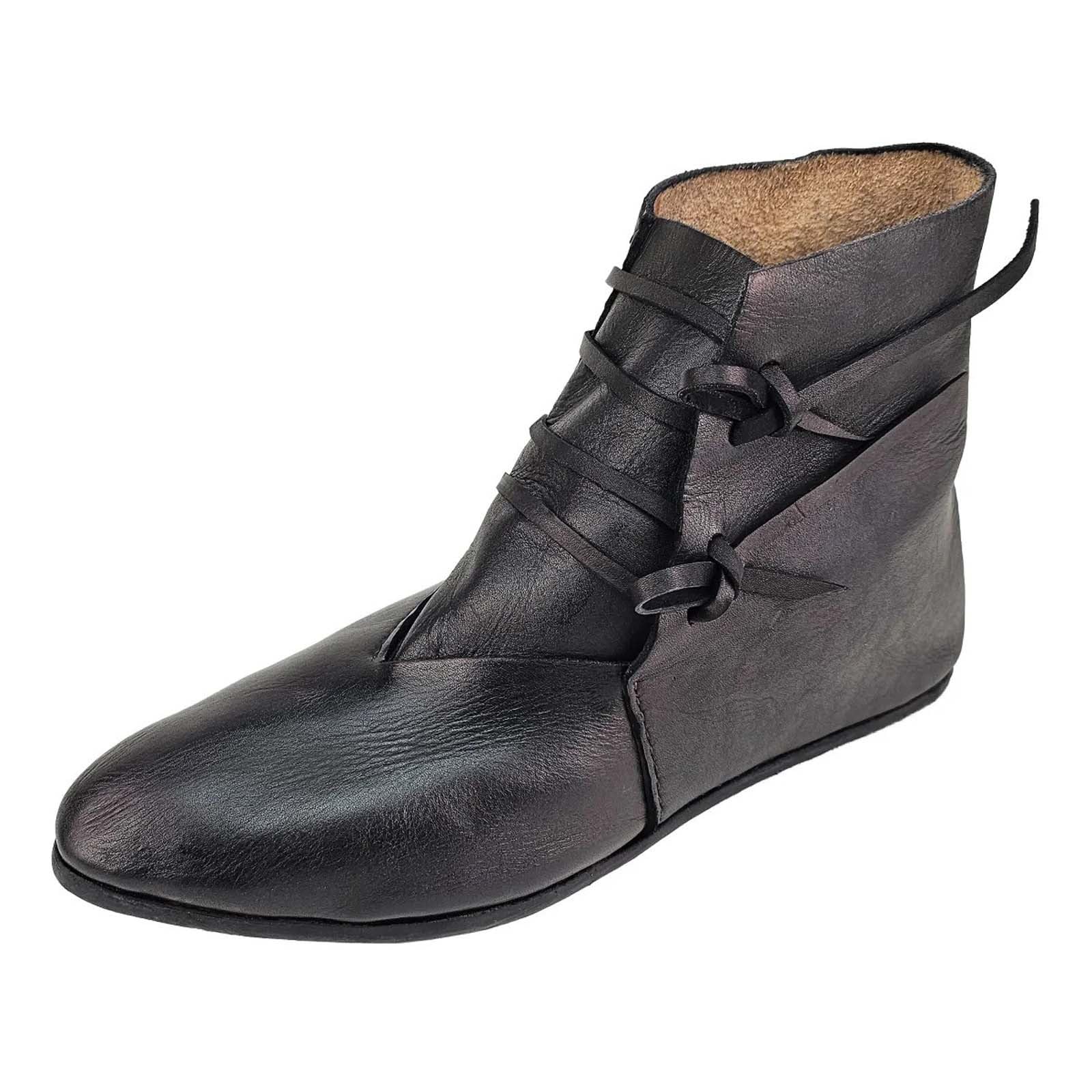Generisch Stivaletti medievali da uomo stile stivaletti da infilare, casual, tacco basso, comode scarpe da indossare tutti i giorni