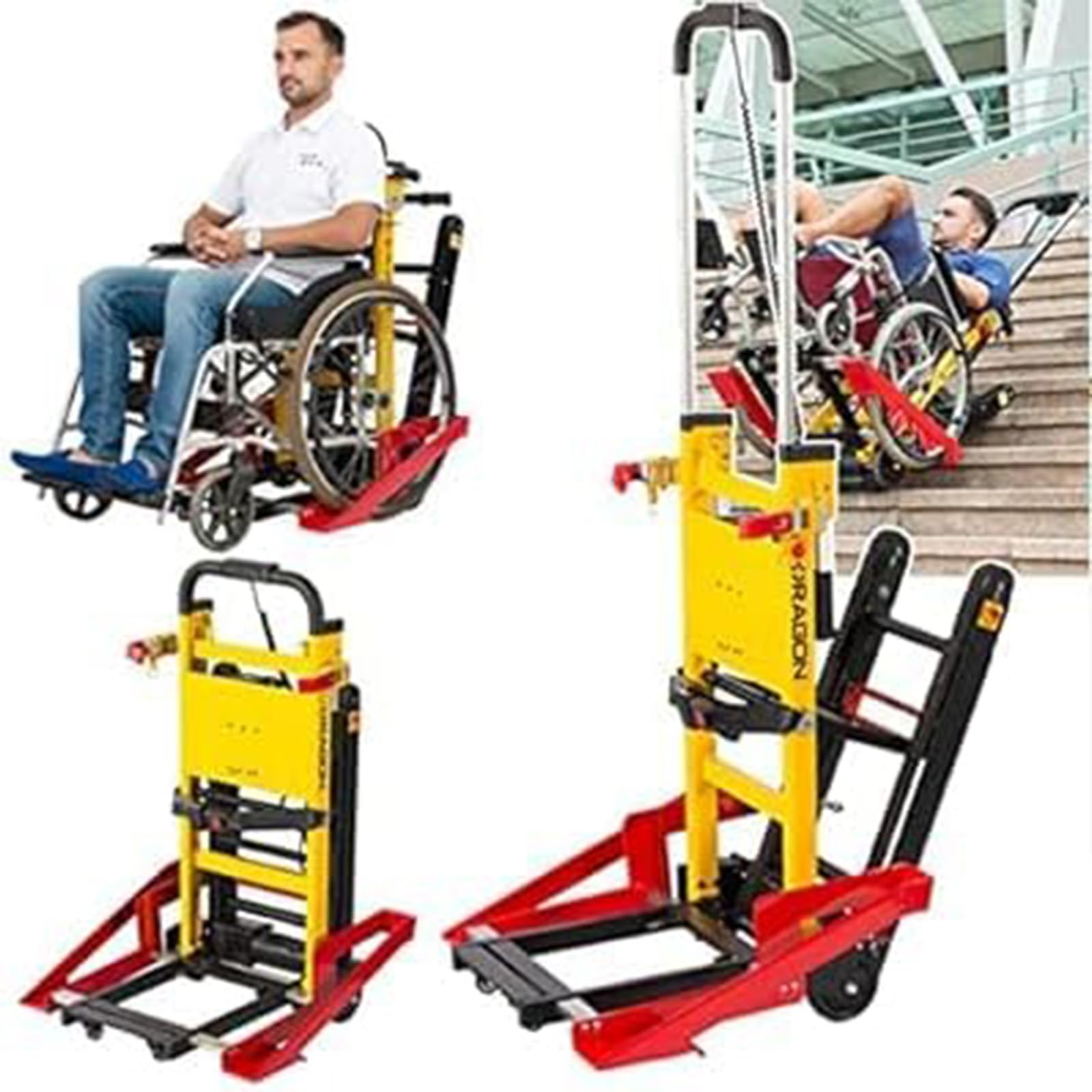 Electric Stair Climber aus Aluminiumlegierung, Faltbarer Elektrischer Rollstuhl Treppenlift, Hilfswerkzeuge zum Treppensteigen/Max. Belastung 352 lb/Breite des Kartensteckplatzes einstellbar