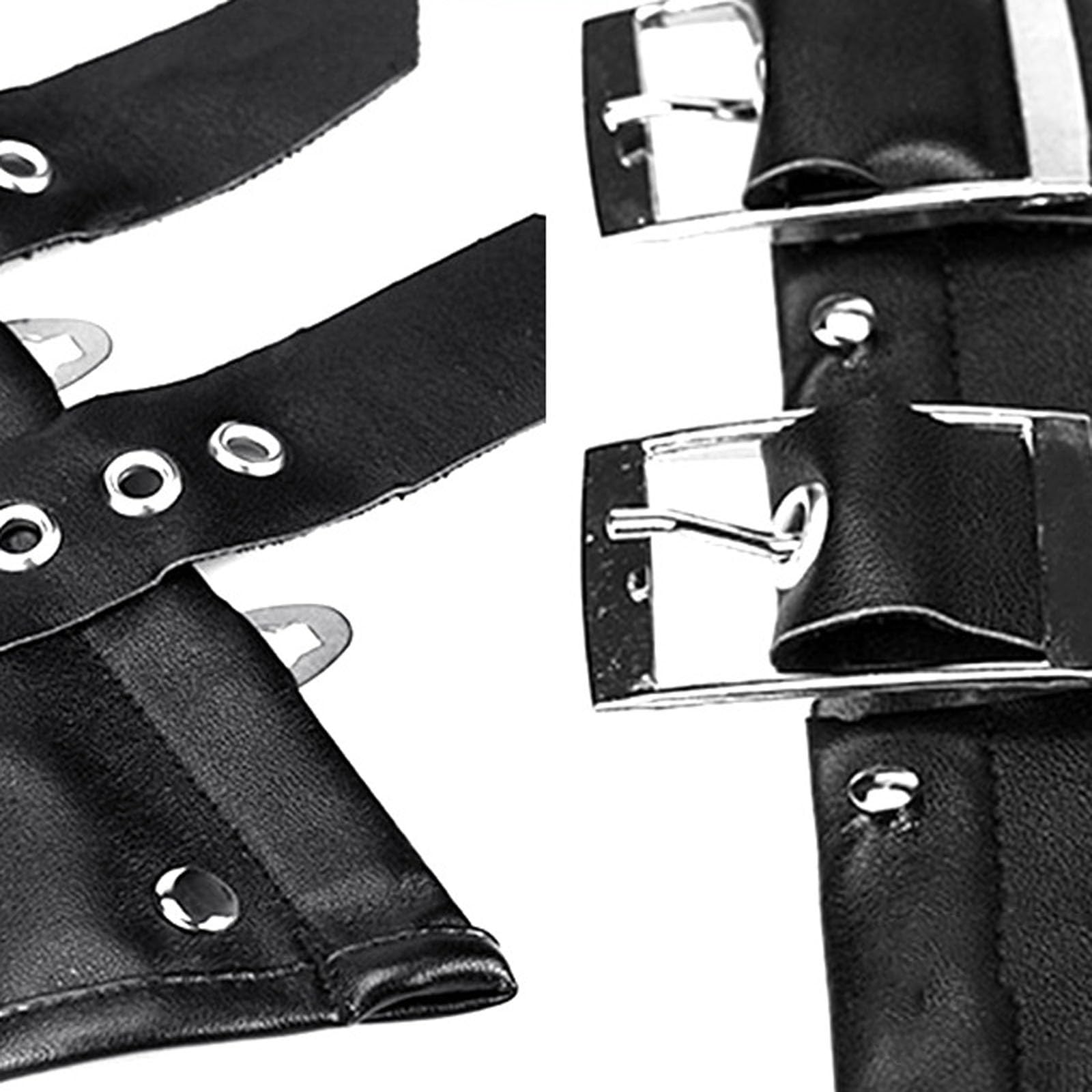 Generisch Corsé gótico para mujer, moldeador con varillas de acero, cordones en la parte posterior y detalles de remaches para fiesta y noche (negro, M)