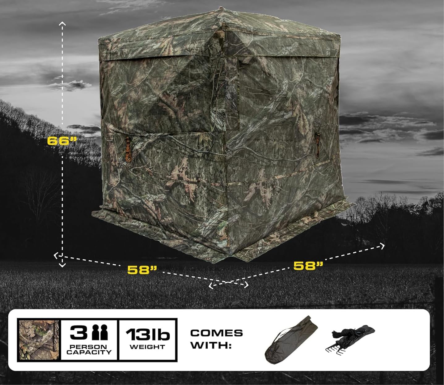 SAS Blinds 3 Person See Through Hunting Ground Blind