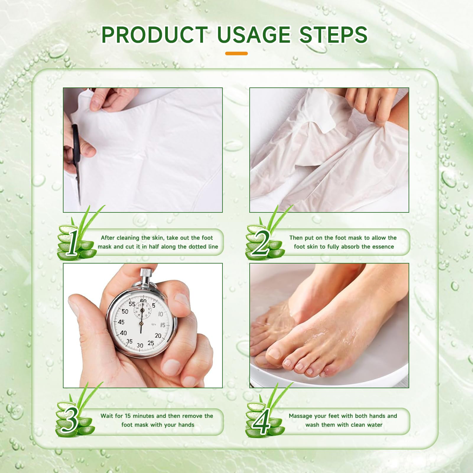 6 Paires Masque Peeling Pied, Masque Pieds, Aloe Vera Masque Pieds Exfoliant, Masque Pieds Nourrissant Hydratant, Masque Pieds Très Secs et Abîmés, Masque Exfoliant Pied pour Femmes Hommes