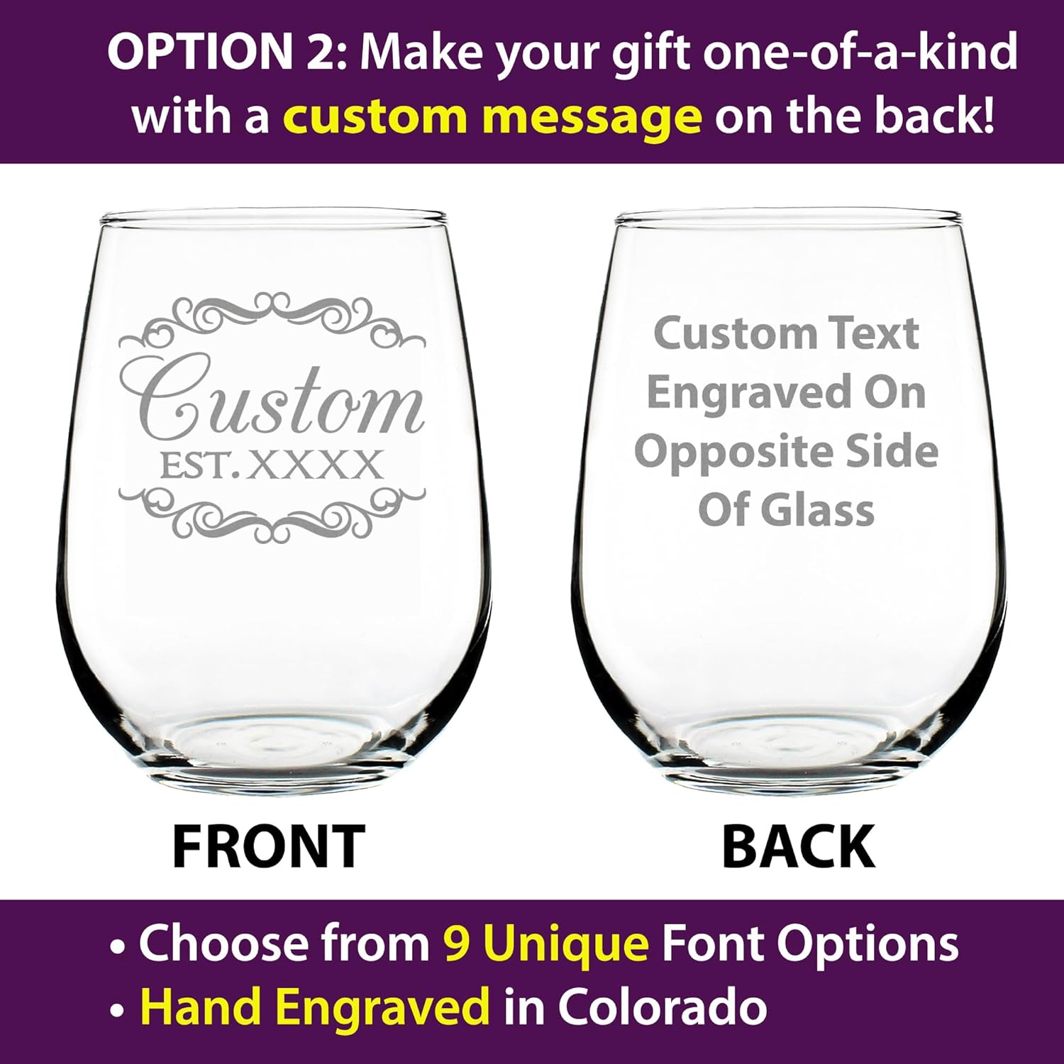 Custom Great Grandma Est 20XX - New Great Grandmother Stemless Wine Glass Gift for First Time Great Grandparents - Personalized Decorative 17 Oz Large Glasses