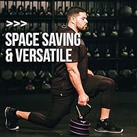 Vista 4 de Hyperwear SoftBell - Juego de pesas rusas ajustables, discos de peso suaves recubiertos de vinilo con base de goma, equipo versátil de gimnasio