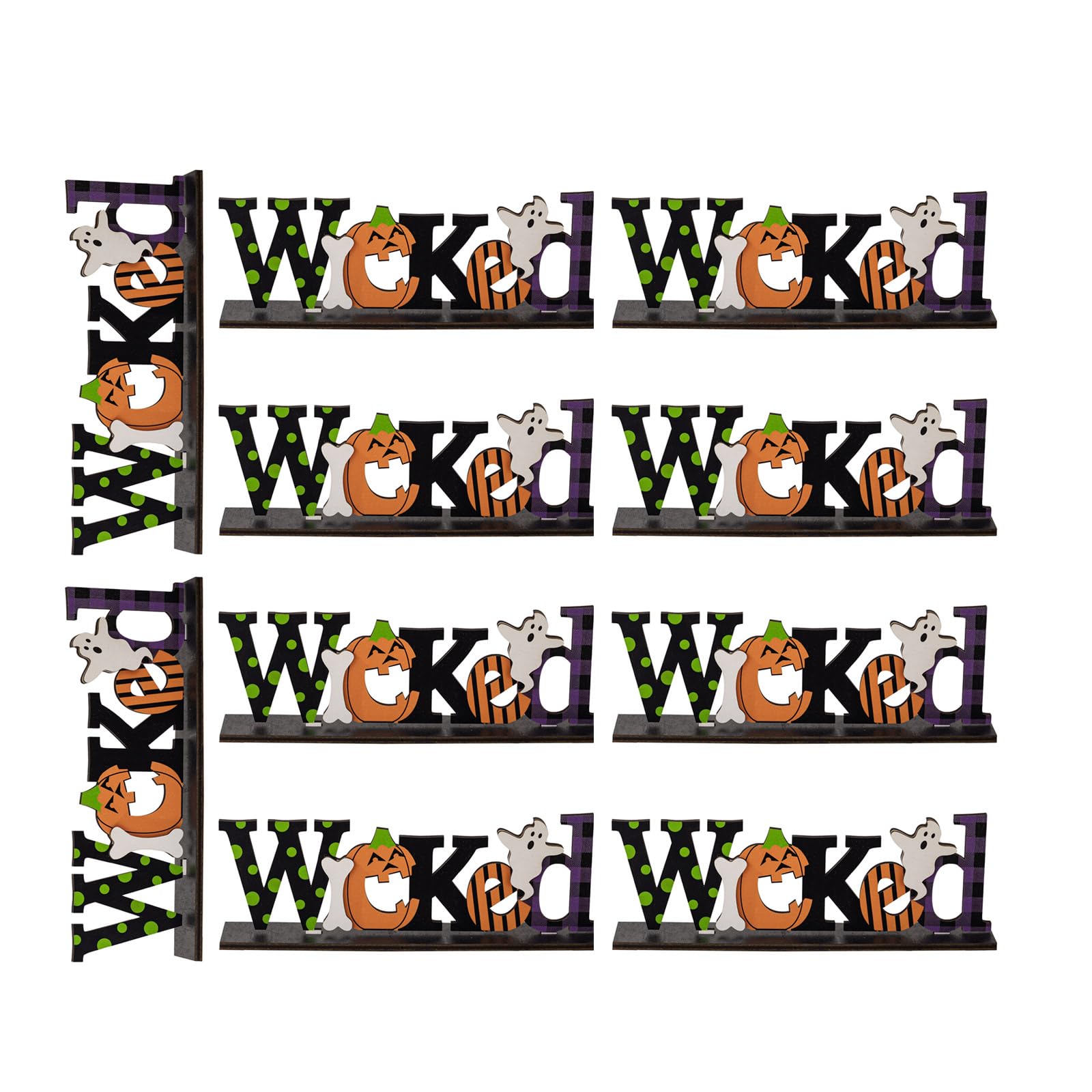 Elnwnnkc A Halloween Themed Wood Pieces Halloween Celebration Wood Letter Figures With Realistic Detailing For Decoration Decorations
