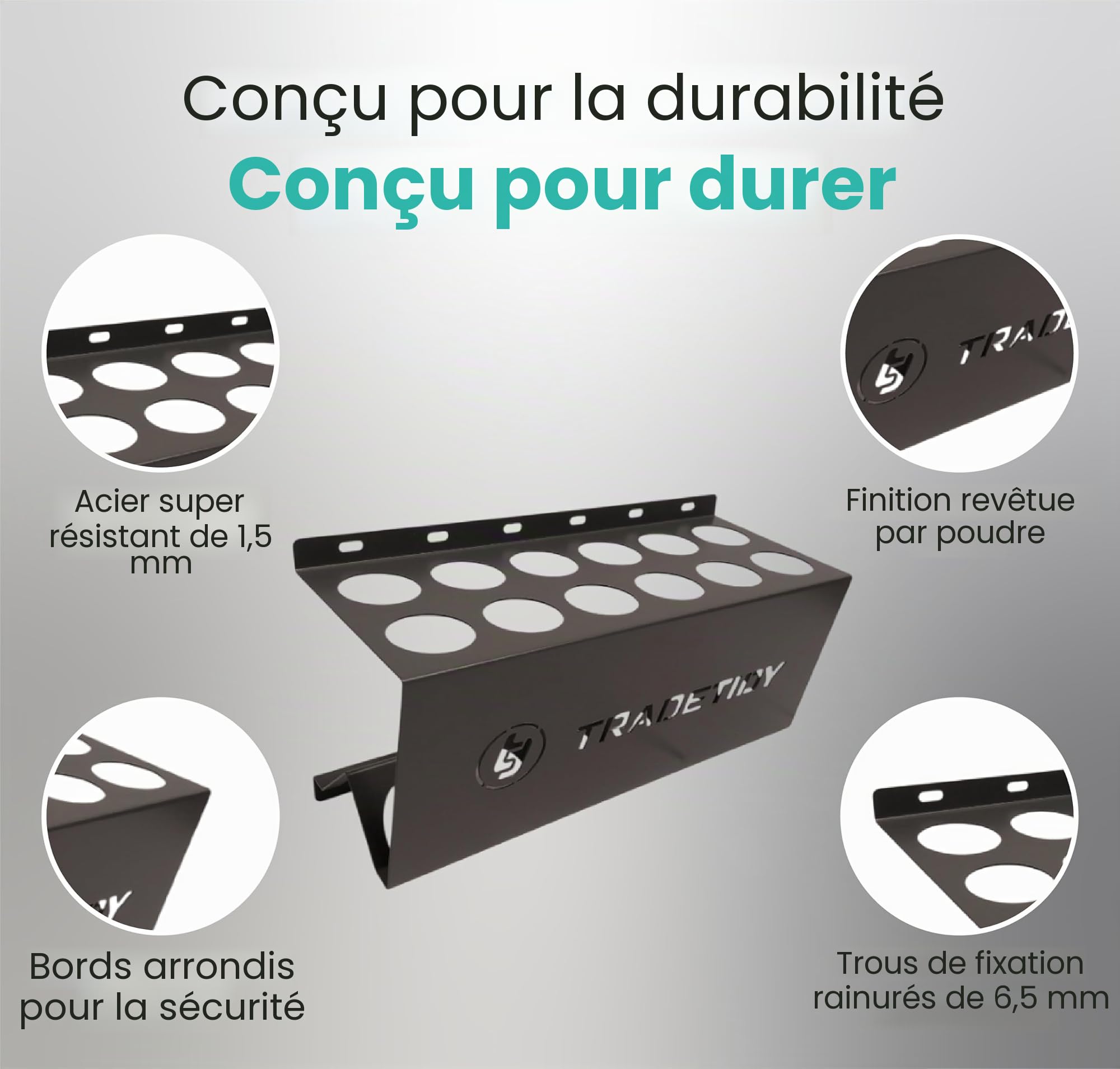Tradetidy Support de stockage pour mastic silicone/mastic/adhésif, idéal pour camionnettes, garages, ateliers, construction en acier robuste, bords arrondis pour la sécurité, 396 mm (L) x 205 mm (H) x