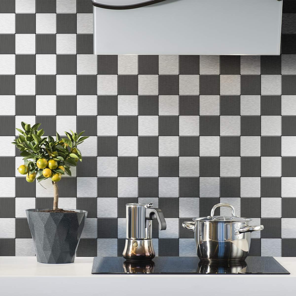 Get Discount Offer Art3d Peel and Stick Metal Backsplash Tile, Brushed Stainless Steel in Square, Pack of 10 Tiles 12x12 Up To 40% OFF Art3d Peel and Stick Metal Backsplash Tile, Brushed Stainless Steel in Square, Pack of 10 Tiles 12x12