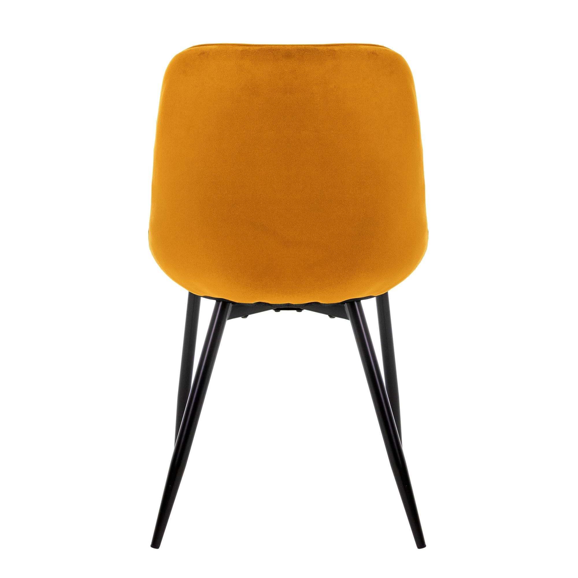 ML-Design 2X Sillas de Comedor Ocre Estilo Retro Asiento Tapizado Aspecto de Piel Sintética Patas de Metal Negras con Respaldo y Apoyabrazos Sillón Moderno para Salón Oficina Dormitorio Cocina