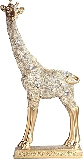ICE ARMOR 10" H Giraffe Figurine in Gold Finish Office Desk/Home/Living Room/Table Decor, Perfect House Warming Gifts for New Home