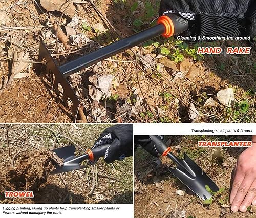 Miniatura 5 de Juego de herramientas de jardinería inusuales, juego de herramientas de jardín de 4 piezas, kit de herramientas de jardín de mano con bolsa de