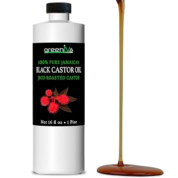 GreenIVe Jamaican Black Castor Oil JBCO Organically Grown 100% Pure Great For Hair and Topical Uses 16 Ounce