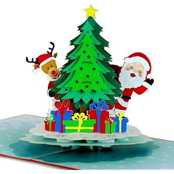 Christmas Tree Pop Up Cards - 3D Greeting Pop Up Cards - Christmas Gifts Pop Up Card - Christmas Cards for Family Members