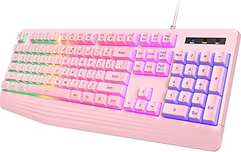 KOTOBUKI LEDライト 約90cm ピンク/ホワイト Amazon.com: yesbeaut Pink Creamy Keyboard, Rainbow LED Backlit