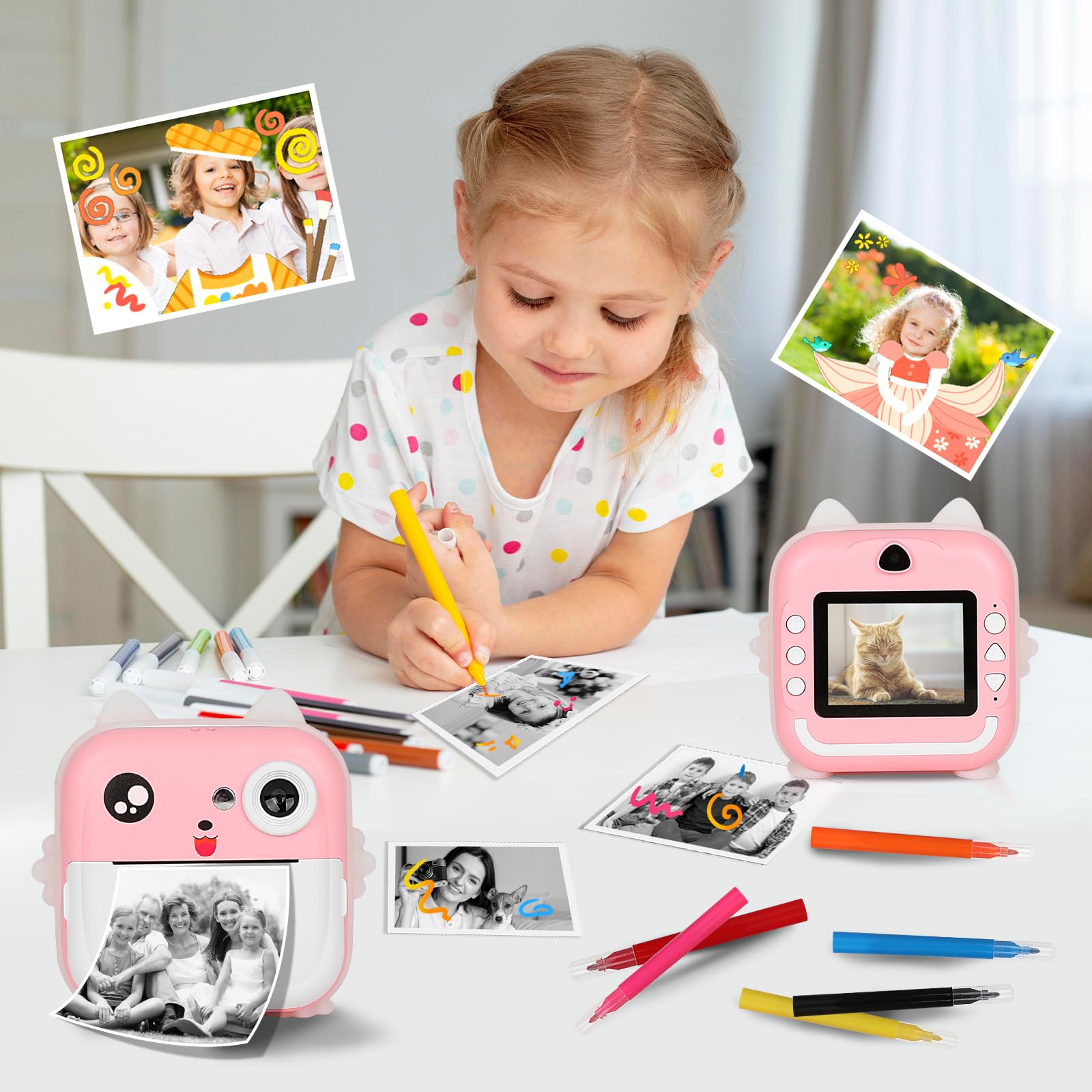 5 Rotoli di Carta Termica di Ricambio per Macchina Fotografica Bambini Carta da stampa per fotocamera bambini Compatibile con la maggior parte delle fotocamere a stampa istantanea per bambini