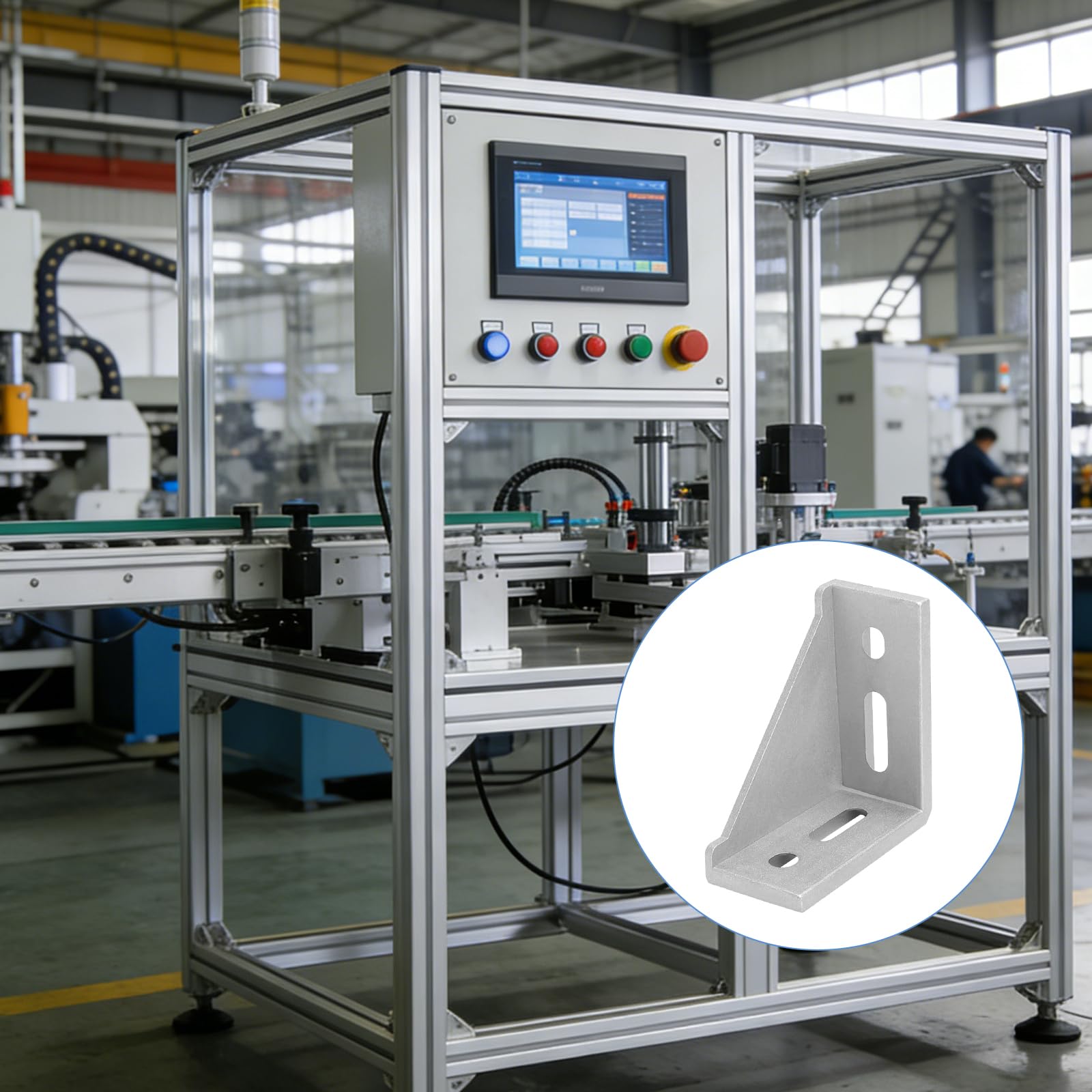 8 piezas escuadras de aluminio 4080 – Conectores de ángulo 90° para perfiles de aluminio – Fijaciones resistentes para estructuras, marcos y proyectos industriales o de bricolaje