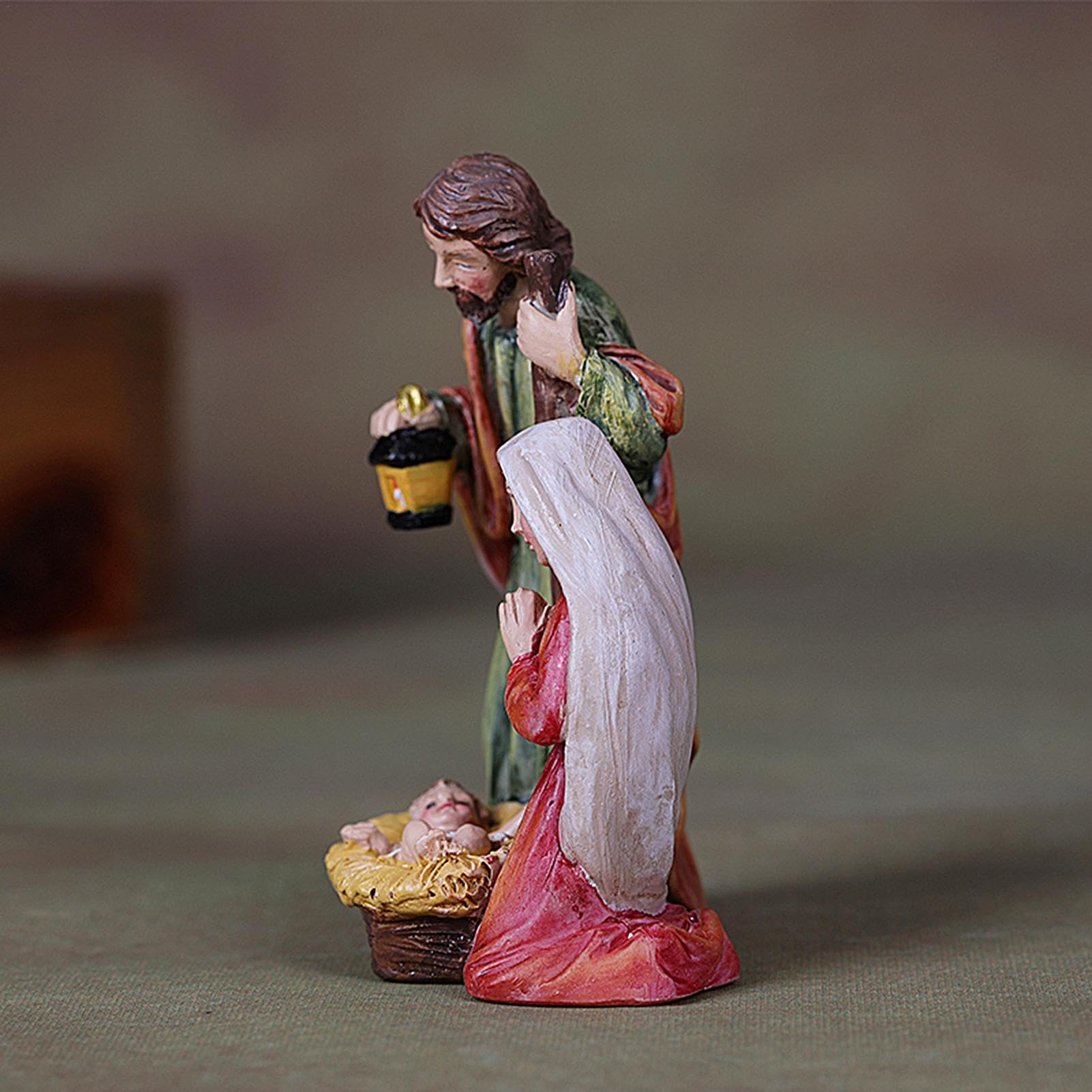Weihnachtskrippen-Set – 8,3 Cm Figuren Aus Harz & Stein – Heilige Familie, Hirten, Tiere