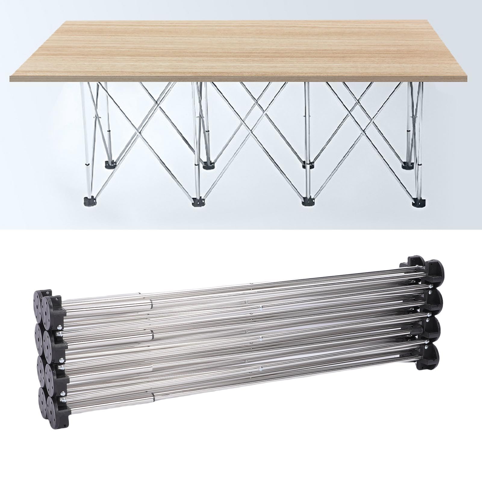 Fockety Przenośny stojak roboczy WorkBench z paskiem do przenoszenia, składany stół narzędziowy do garażu, podpórka robocza Sawhorse, 8 nóg typu „pająk”, nośność 800 kg