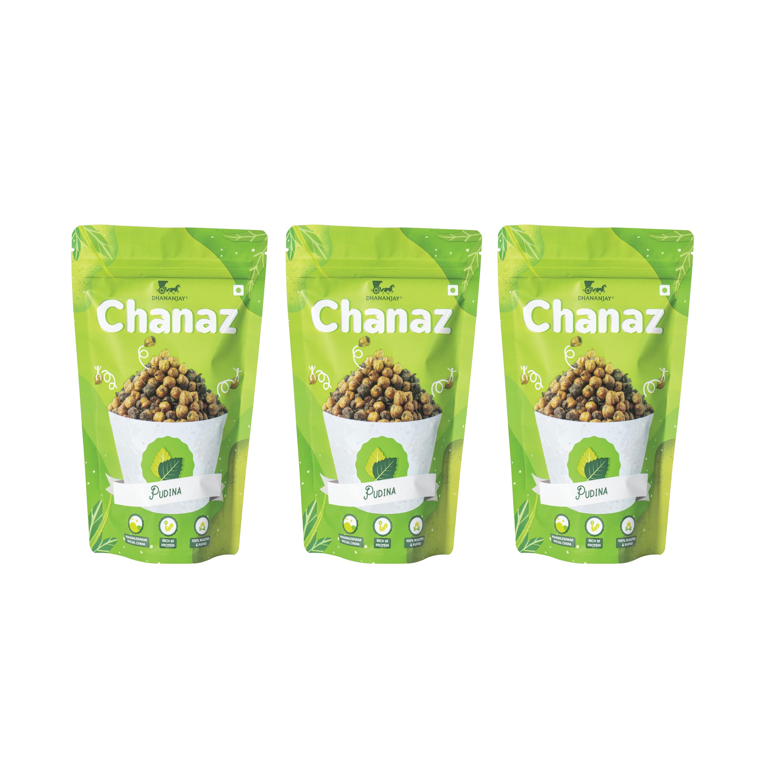 Dhananjay Pudina Flavoured Mahabaleshwar Chana (Chickpeas) | Pack of 3 (180 Gms Each) | Gluten Free | Rich in Protein | 100% Roasted and Puffed (B0CVS2GHL6) Amazon Price History, Amazon Price Tracker