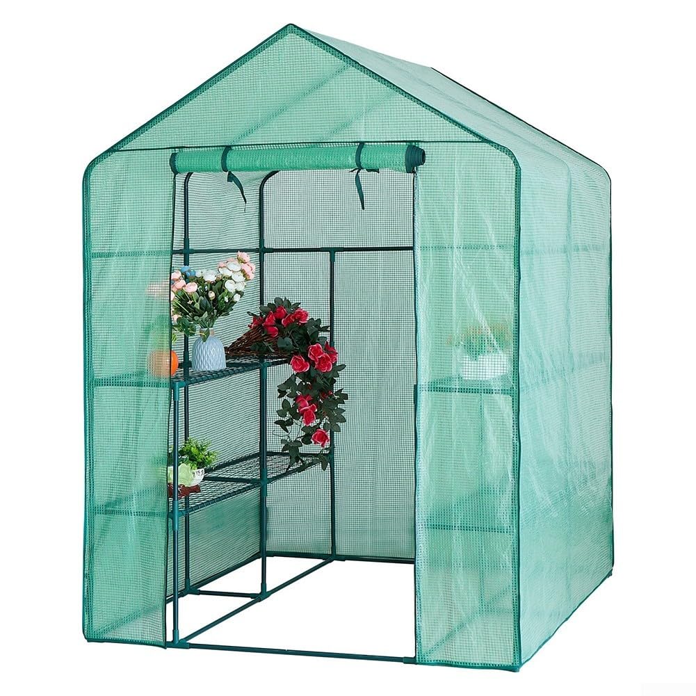 Oniissy Planta de cubierta de PVC para invernadero interior o exterior, balcón de invernadero, cubierta reforzada para invernadero, repuesto de cubierta de invernadero (verde)