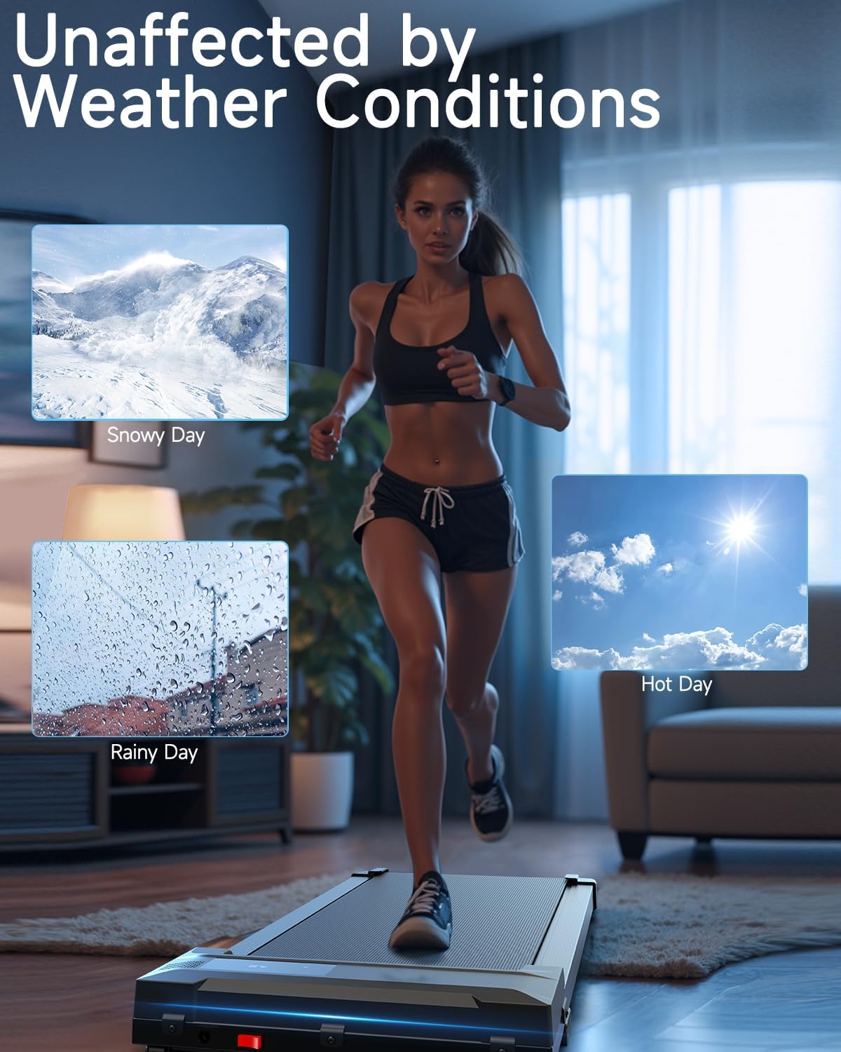 Walking Pad Treadmill for Home - Under Desk Treadmills Mini Portable Walking Running Machine Slim Compact Motorized Electric Treadmill with Adjustable Speed Remote image 5