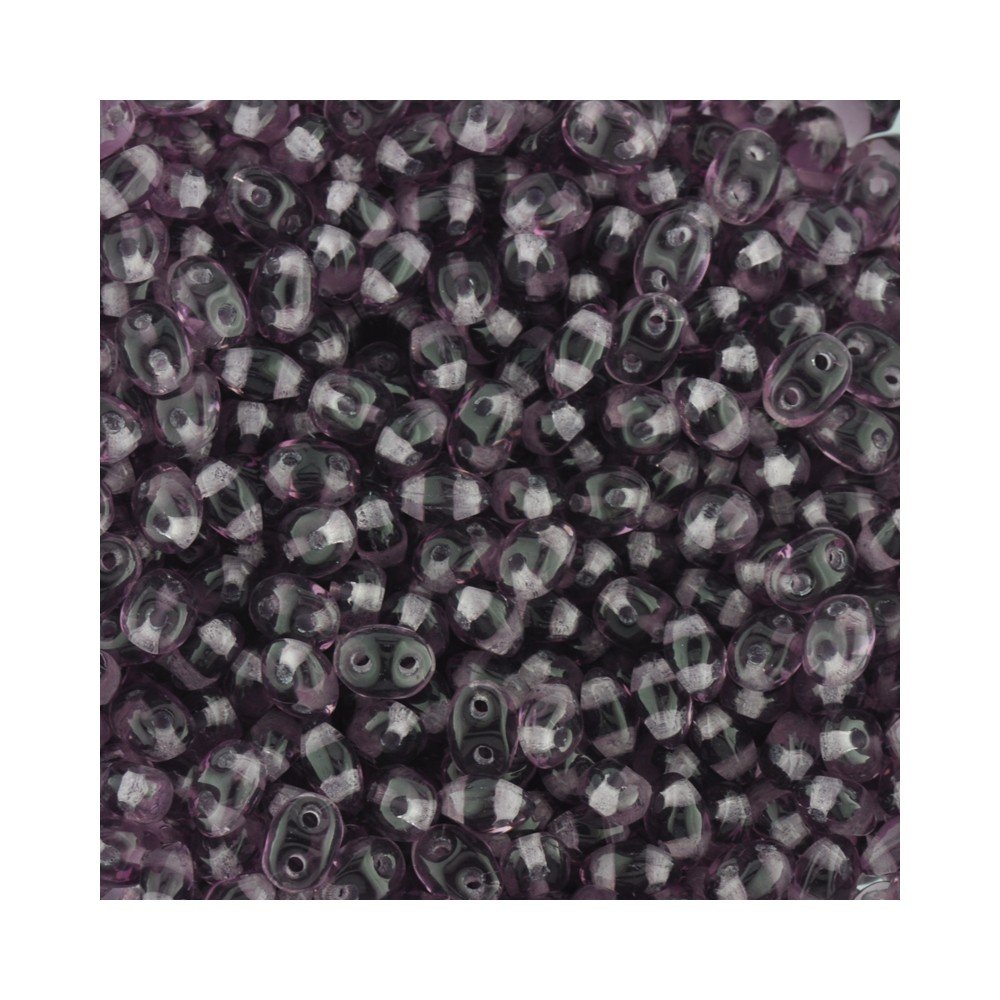 Super Duo Beads Purple Superduo Beads Transparent Amethyst Qty 10 Grams