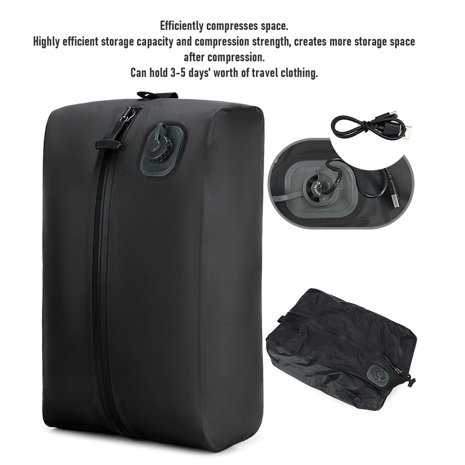 Borsa a compressione sottovuoto pieghevole in TPU soluzione di archiviazione da viaggio per viaggi d'affari escursionismo sport 20L
