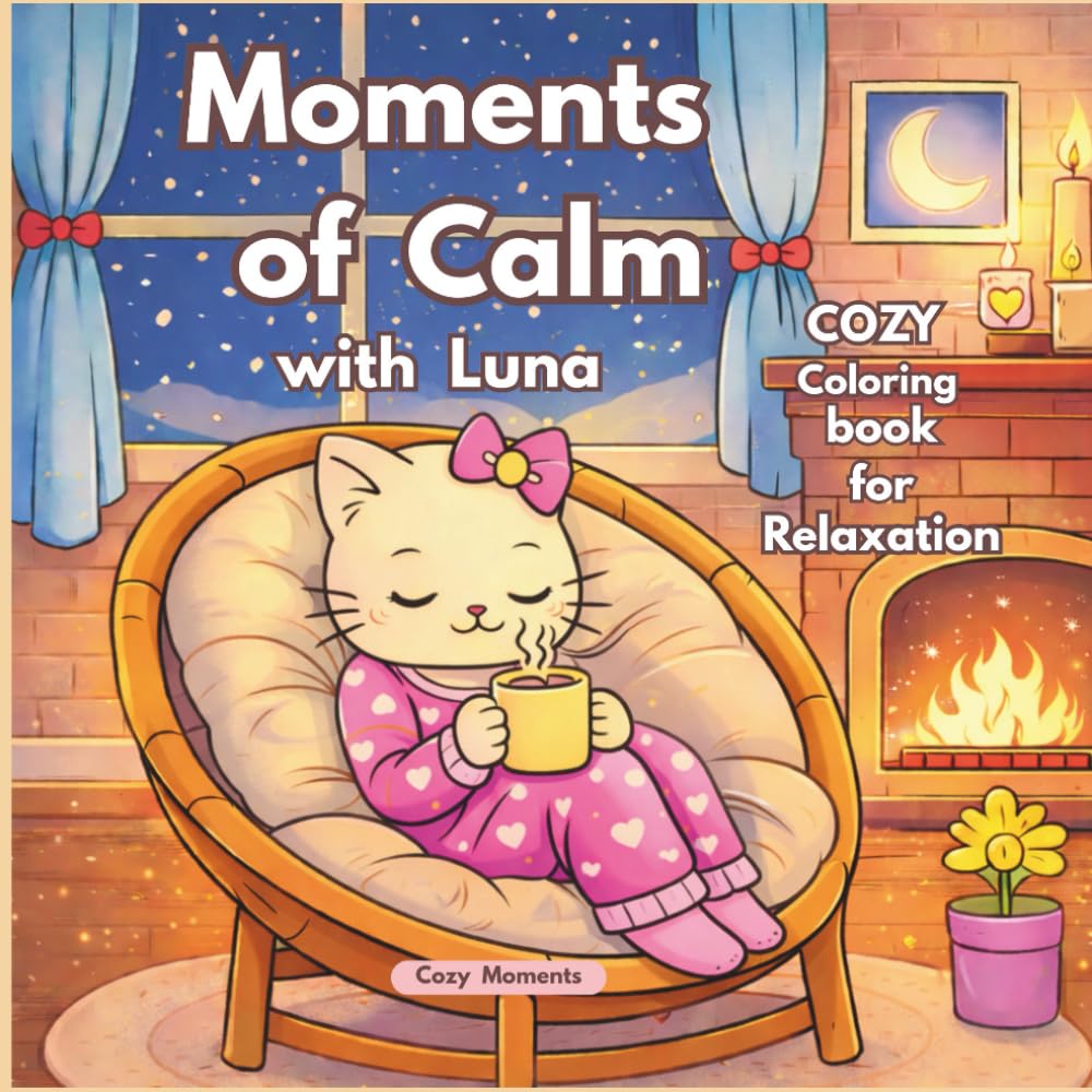 Moments of Calm with Luna: A Cozy Coloring Book for Relaxation