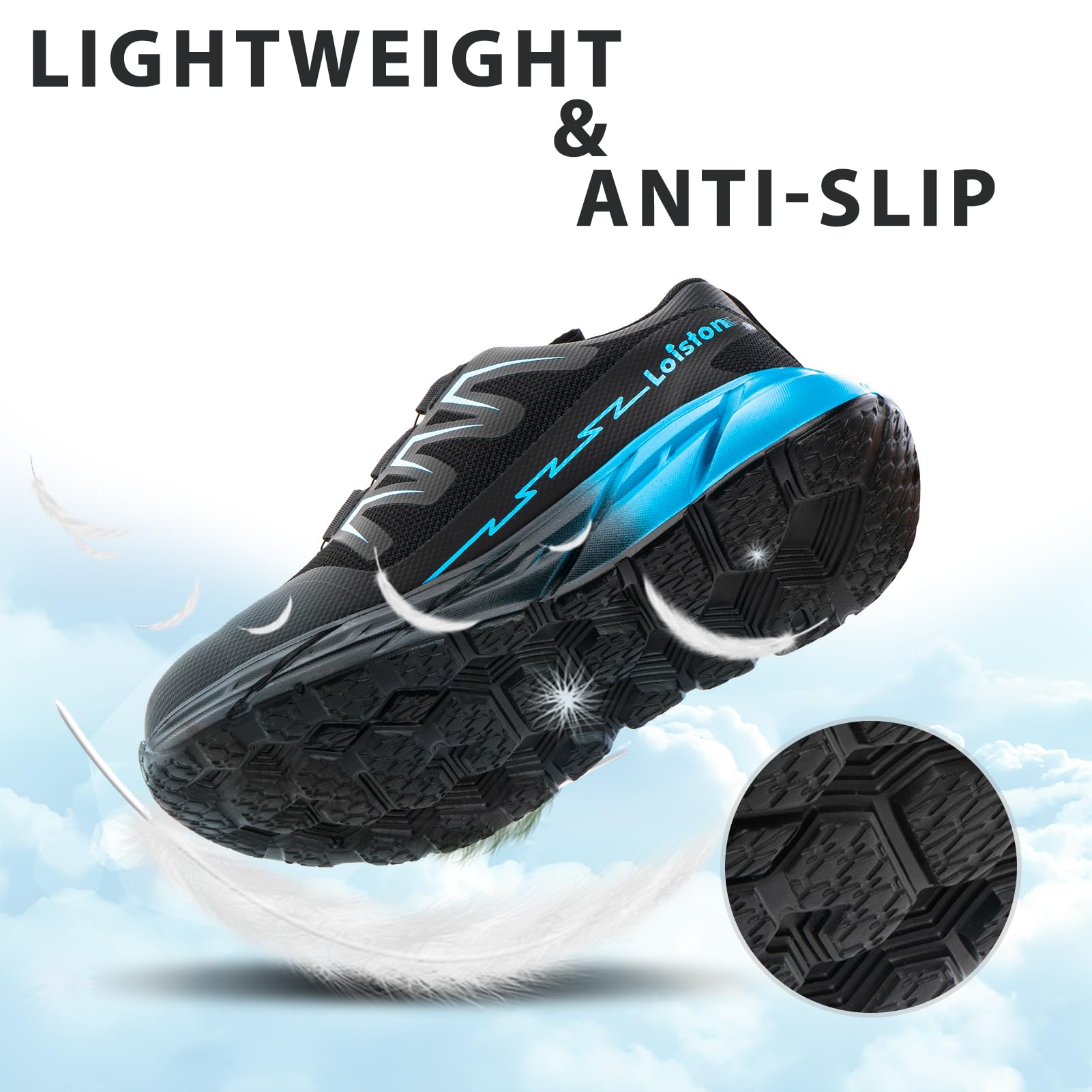 Scarpe Antinfortunistiche Donna Scarpe da Lavoro Donna Scarpe Sicurezza Antiscivolo Leggere Blu Chiaro NT3 EU38