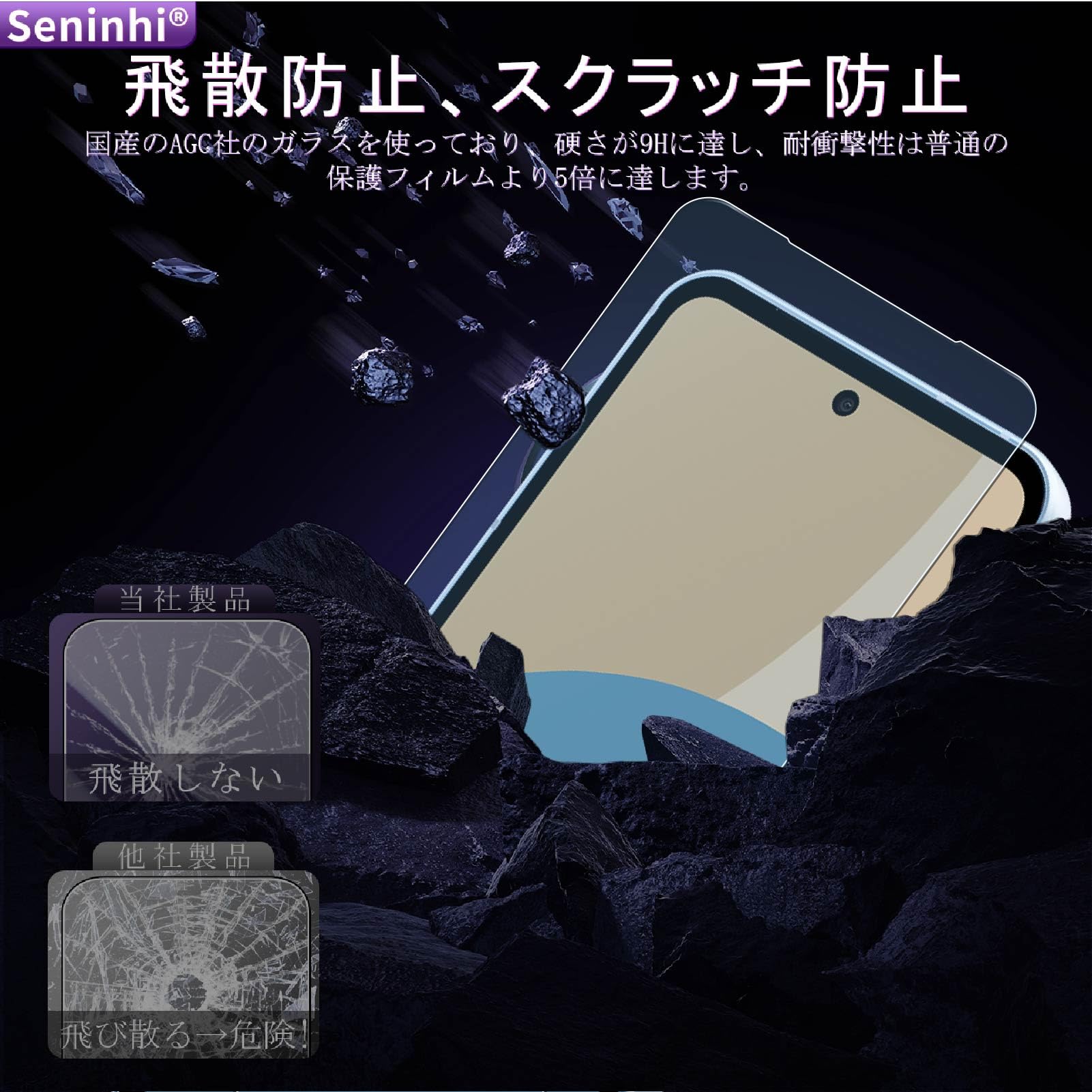 Amazon | 対応 AQUOS Sense 9 フイルム ブルーライトカット ガイド枠 