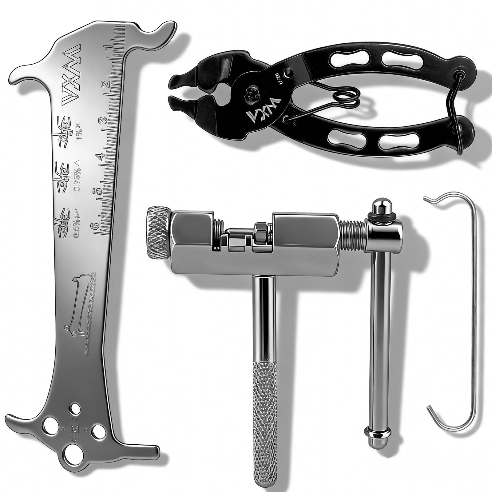 SzSFQ Bike Chain Repair Tools Set, Alloy Material Cycling Chain Gauge, 3PCS