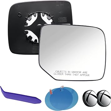 EAP Passenger Side Mirror Glass Compatible With Honda Pilot 2009-2015, Heated, 76203SZAA11 76203SZAA51 76203SZAA01