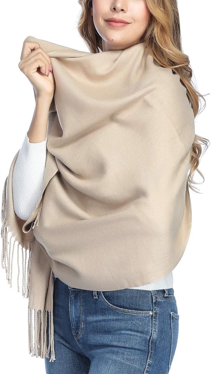 OHAYOMI Womens Thick Oversized Pashmina Shawl Wrap Scarves Soft Winter Warm Blanket