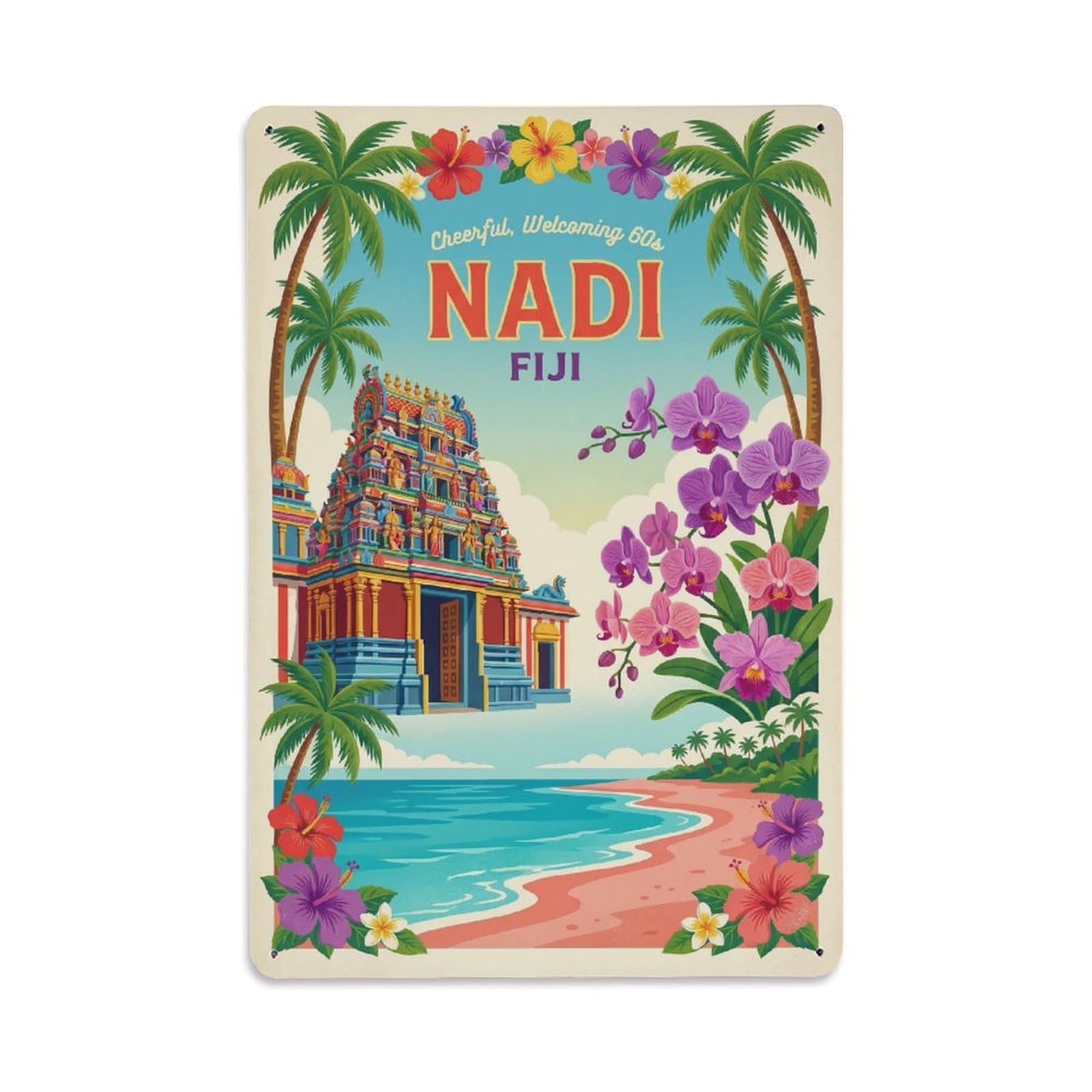 Travel Retro Fiji Nadi Metal Tin Sign