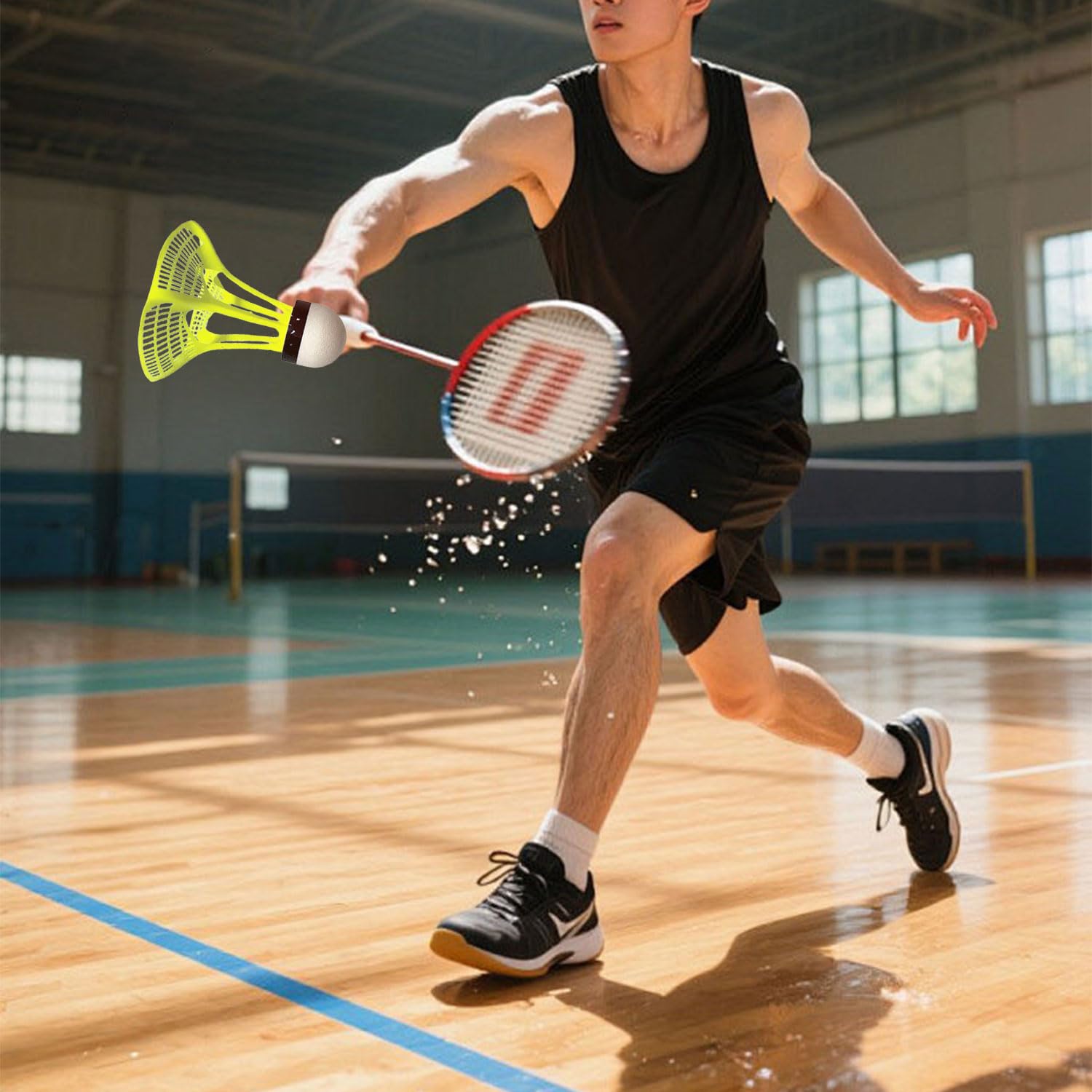 6 Pezzi Volani da Badminton Antivento, Palline da Badminton Antivento con Doppia Testa in Sughero per attività All'aperto e al Coperto, Allenamento e Giochi per Il Tempo Libero