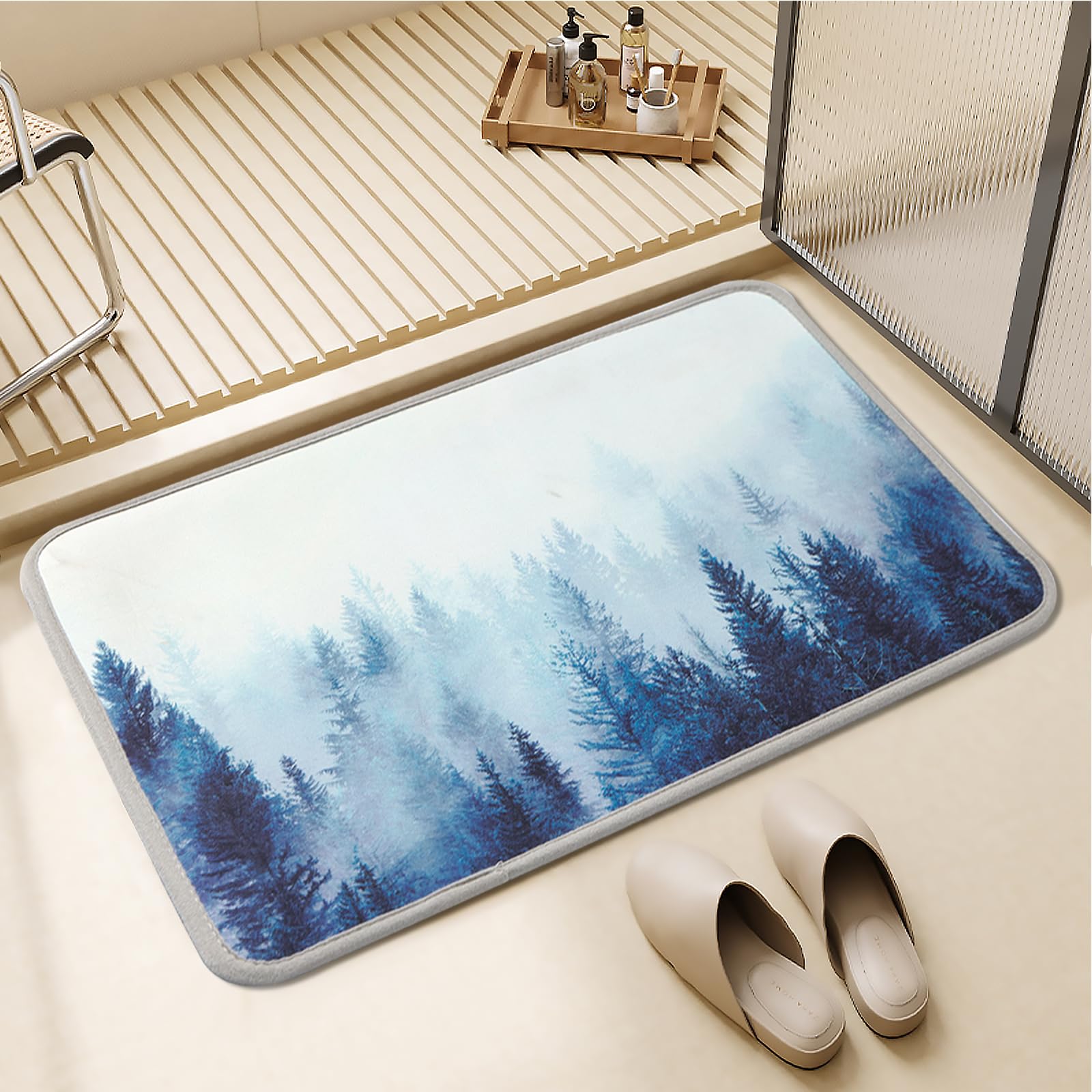 Tapis de baignoire absorbant mince pour éliminer l'eau sur le sol