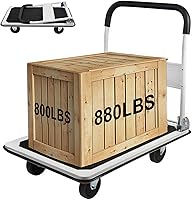 Vista 1 de LEADALLWAY Carro de empuje plegable de gran tamaño de 880 libras, 35.8 x 24 x 34.3 pulgadas, blanco