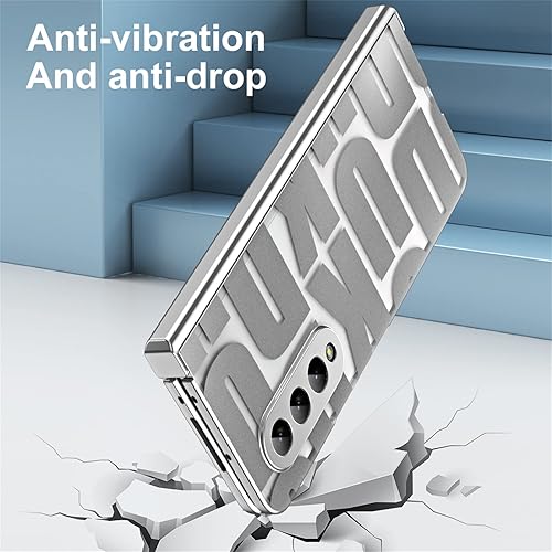 Miniatura 5 de Funda para Samsung Galaxy Z Fold 4 5G, diseño de moda con bisagra, cubierta transparente de PC con protector de pantalla, protección completa