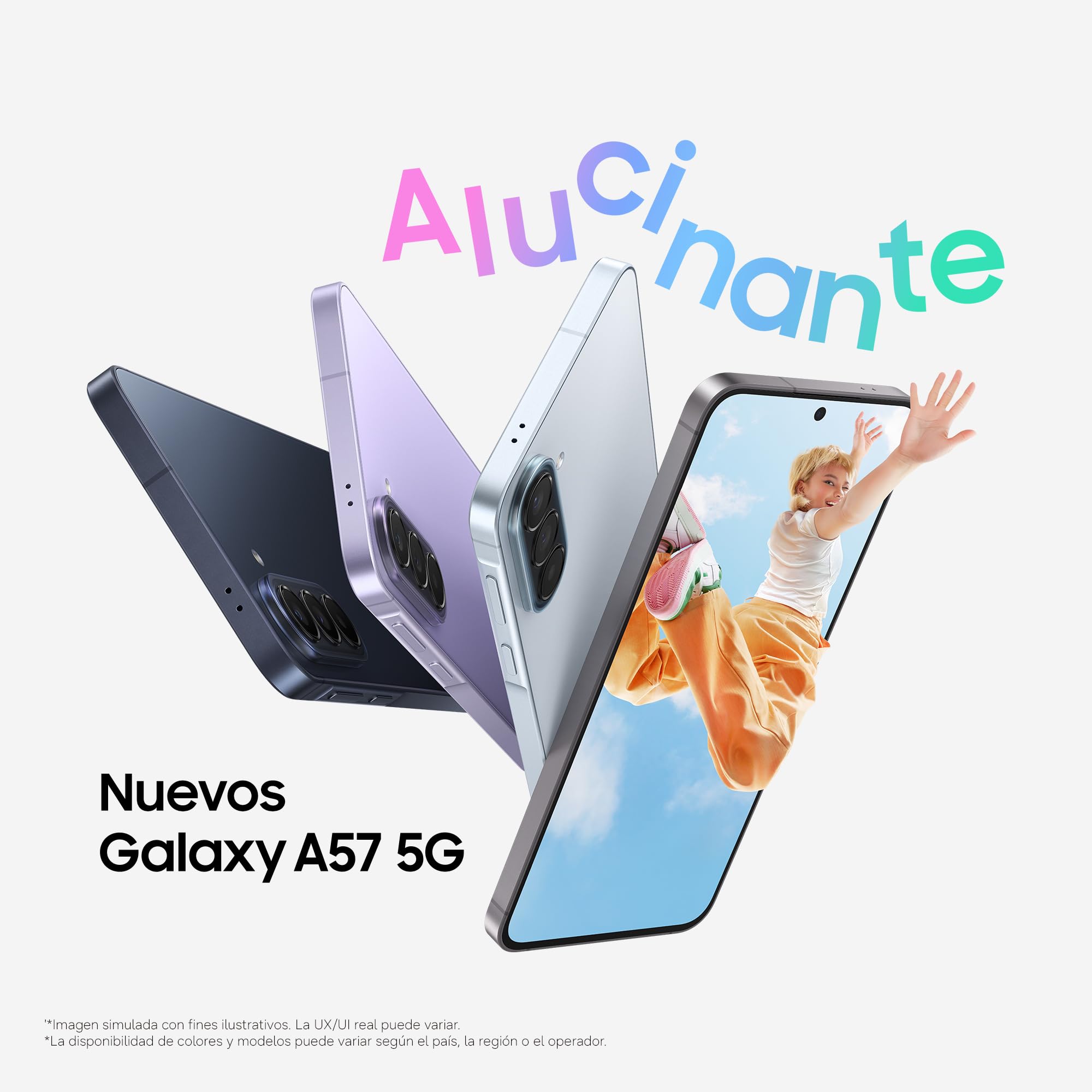 Samsung Galaxy A57 5G, 256GB, Móvil Fino con IA, 8GB, Gran Angular 50MP, Autonomía 2 Días, Batería 5000mAh, IP68, Garantía del Fabricante 3 Años + 1 Año Extra, Color Azul Oscuro (Versión Española)