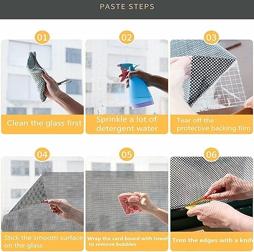 Miniatura 8 de Moyishi Rollo adhesivo electrostático de vinilo negro perforado de una sola vía para ventana de privacidad (24 x 78 pulgadas)