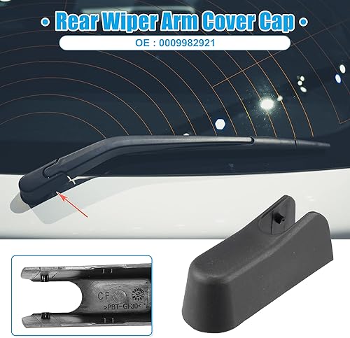 Miniatura 2 de ACROPIX Tapa de tuerca del brazo del limpiaparabrisas trasero para Mercedes-Benz ML GLK Class - Paquete de 1 unidad, color negro